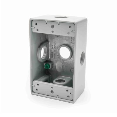 CAJA RECTANGULAR ALUMINIO 3/4'' 3 SALIDAS CON UL NAAVI CONDUIT