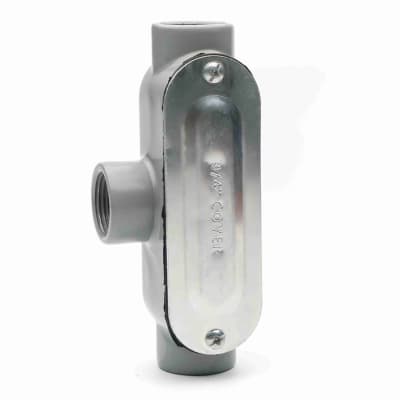 CAJA CONDULET TIPO T 1-1/4'' FORM 35 DE ALUMINIO C/TAPA Y EMPAQUETADURA NAAVI CONDUIT