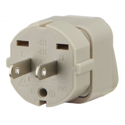ADAPTADOR UNIVERSAL ESPIGA PLANA 15A 125V COLOR GRIS WONPRO