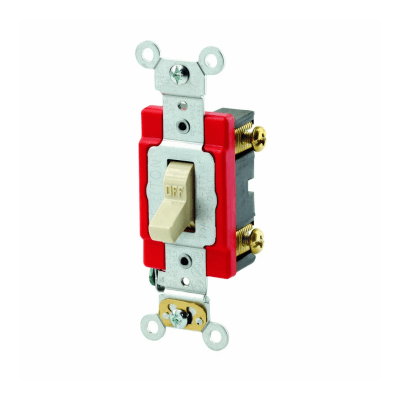 INTERRUPTOR UNIPOLAR SIMPLE 20A L/T 250V MARFIL 1221-2I LEVITON
