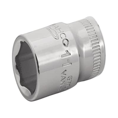 DADO HEXAGONAL 6MM DE ACERO MODELO 1/4'' PULIDO BAHCO