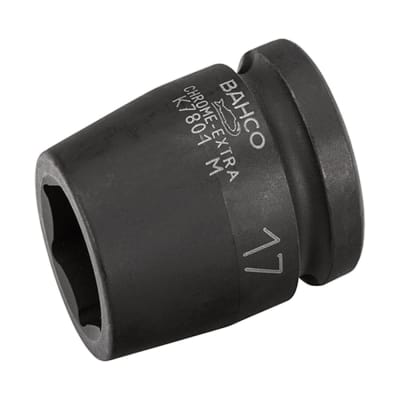 DADO IMPACTO 17MM HEXAGONAL ENCASTRE 1/2 BAHCO