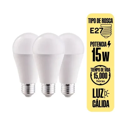 FOCO LED BULBO LC X3 15W LUZ CALIDA (PACK DE 3) ORANGE