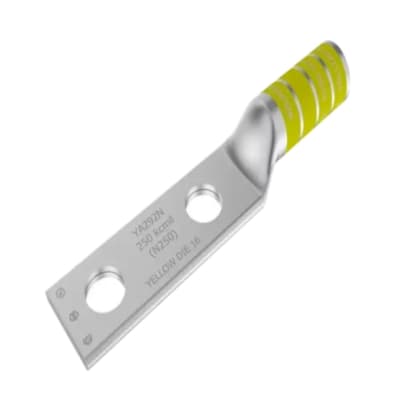 TERMINAL DE COMPRESION BARRIL LARGO CU/ES 250MCM 2Ø1/2'' EEH: 1-3/4'' 35KV UL BURNDY