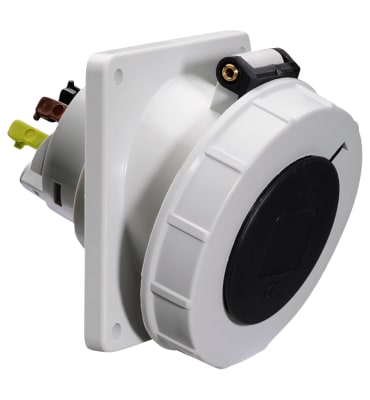 ENCHUFE AEREO 32A 3P+T 500V NEGRO 7H IP67 12849 BALS