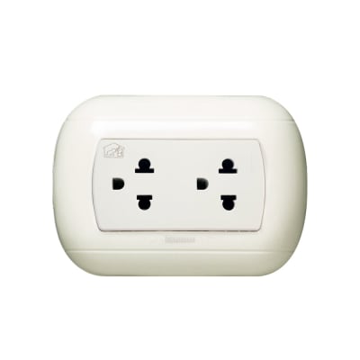 TOMACORRIENTE DOBLE UNIVERSAL OVAL BLANCO BTICINO