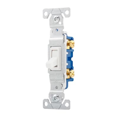 INTERRUPTOR UNIPOLAR SIMPLE DE PALANCA 15A 120V BLANCO 1301WE EATON