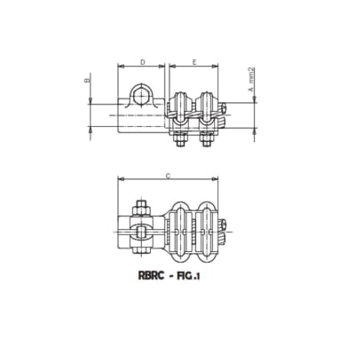 CONECTOR RECTO BORNA ROSCADA CU A CABLE CU Ø:180-250MM RBRC-M12250 ARAGCU AS