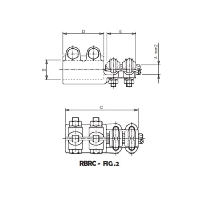 CONECTOR RECTO BORNA ROSCADA CU A CABLE CU Ø:95-150MM RBRC-M30150 ARAGCU AS