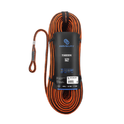 CUERDA SEMI ESTATICA 12MM X 45M NARANJA NEGRO ARBORISMO (TERMINAL TEJIDO MANUAL) 36 kN CE EN1891 TREER 12 4112692 ARMBURY