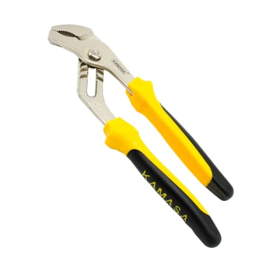 ALICATE DE ACERO KAMASA PICO DE LORO 10'' AMARILLO PARA PLOMERIA