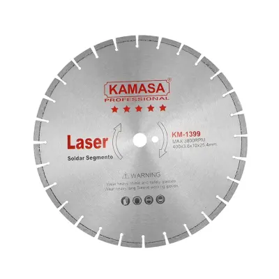 DISCO DIAMANTADO 400MM PARA CORTE EN SECO O HUMEDO KAMASA