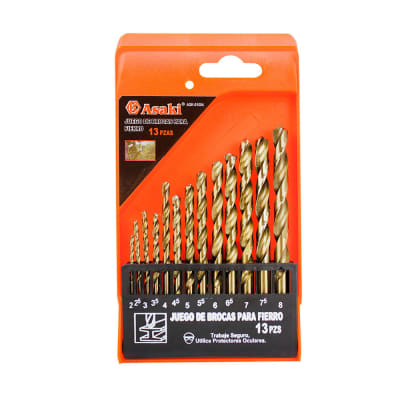 BROCA PARA FIERRO EN ACERO TITANIO 13 PIEZAS KAMASA