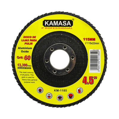 DISCO LIJA PULIR OXIDO ALUMINIO P60 115MM X 22.23 KAMASA