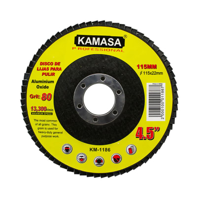DISCO DE LIJA 115 X 22.23MM P80 KAMASA