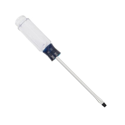 DESARMADOR PLASTICO 3X3'' MANGO TRANSPARENTE/AZUL KAMASA