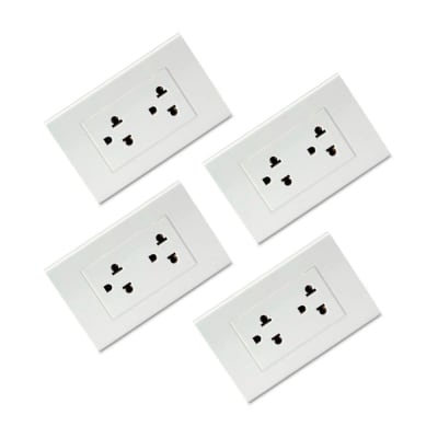 TOMACORRIENTE DOBLE UNIVERSAL CLASSIC PACK X4 ORANGE