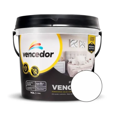 PINTURA LATEX VENCELATEX MATE NUEVO BLANCO 1 GALON VENCEDOR