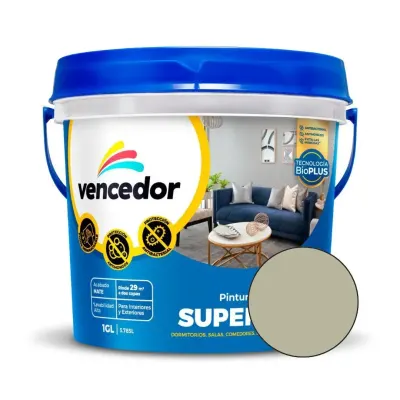 PINTURA LATEX SUPERMATE ANTIBACTERIAL NUEVO BLANCO OSTRA 1 GALON VENCEDOR