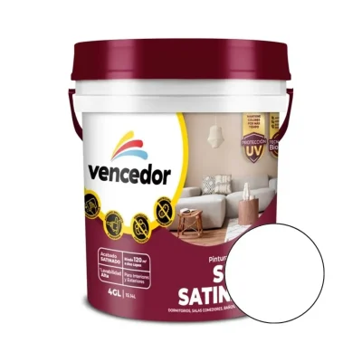 PINTURA LATEX SUPERSATINADO BLANCO DECORATIVO 4 GALONES VENCEDOR