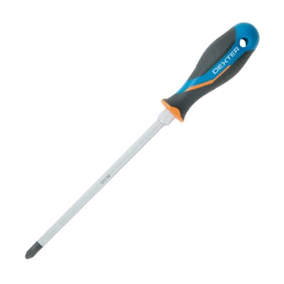 DESARMADOR PH3 DE ACERO CROMADO CON MANGO AZUL DE 20 CM DEXTER