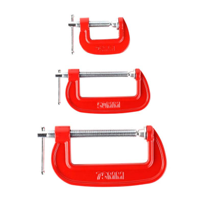 SET PRENSA EN C 25MM, 50MM, 75MM X 3 UNIDADES SM