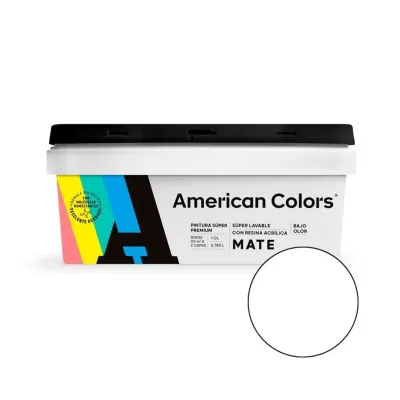 PINTURA LATEX MATE BLANCO 1 GALON AMERICAN COLORS