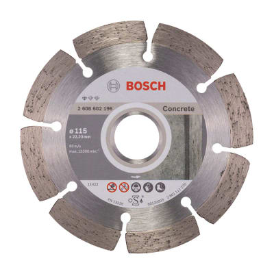DISCO DE CORTE DIAMANTADO SEGM CONCRETO 115X22.23X1.6X10MM/STANDARD PLATA BOSCH