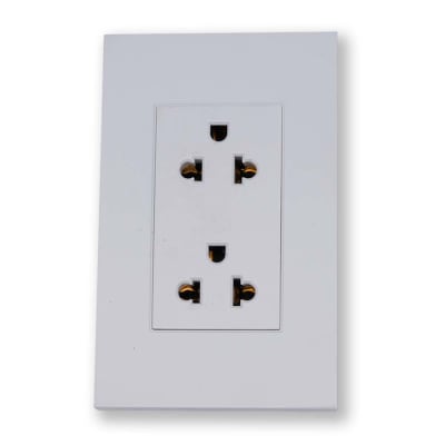 TOMACORRIENTE CORE DOBLE UNIVERSAL BLANCO ORANGE