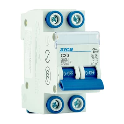 INTERRUPTOR TERMOMAGNETICO/RIEL 2X20A -SICA