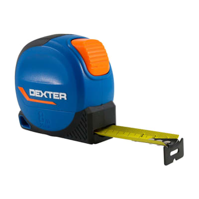 WINCHA 8MX25MM CON SISTEMA AUTOLOCK Y ESTUCHE BIMATERIAL AZUL DEXTER