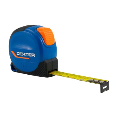 WINCHA MEDIDORA 3MX16MM CON SISTEMA AUTOLOCK AZUL DEXTER