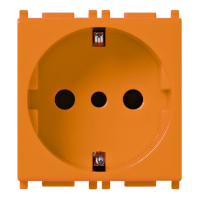 TOMA TIPO SCHUKO 2P+T 16A 250V NARANJA - 2 MODULOS (LINEA PLANA) VIMAR