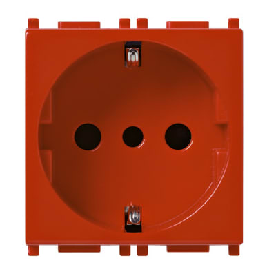 TOMA TIPO SCHUKO 2P+T 16A 250V ROJO-2 MODULOS (LINEA PLANA) VIMAR