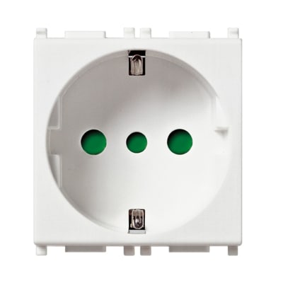 TOMA TIPO SCHUKO 2P+T 16A 250V BLANCO-2 MODULOS (LINEA PLANA) VIMAR
