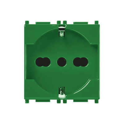 TOMA TIPO SCHUKO 2P+T 16A 250V VERDE - 2 MODULOS ANTIBACTERIANO (LINEA PLANA) VIMAR
