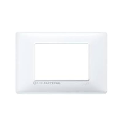 PLACA 3 MODULOS TECNOPOLIMERO BLANCO ANTIBACTERIANO (LINEA PLANA) VIMAR
