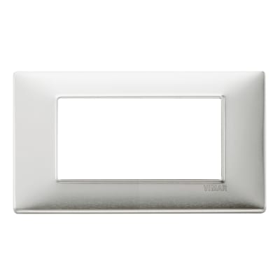 PLACA 4 MODULOS ALUMINIO CEPILLADO (LINEA PLANA) VIMAR