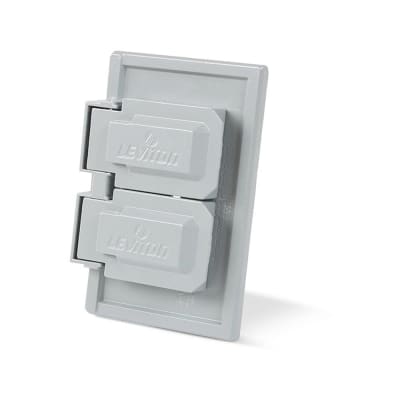 PLACA DOBLE HERMETICA ACERO LEVITON