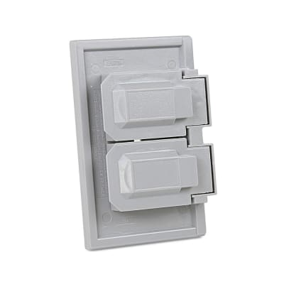 PLACA DOBLE HERMETICA BAQUELITAGRIS LEVITON