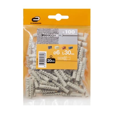 TARUGO 6X30MM X 100 UNIDADES STANDERS