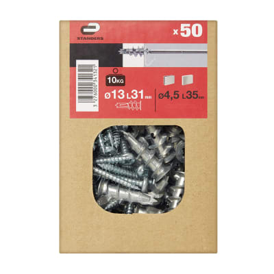 TORNILLO + TARUGO 13X31MM X 50 UNIDADES STANDERS