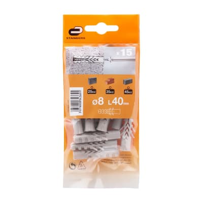 TARUGO 8X40MM X 15 UNIDADES STANDERS