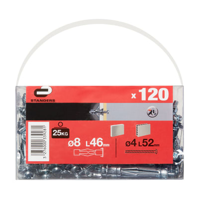 TORNILLO + TARUGO 8X46MM X 120 UNIDADES STANDERS