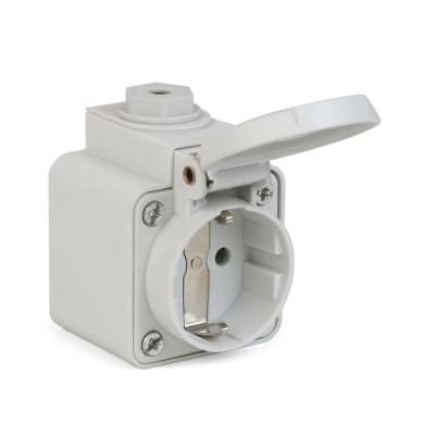TOMA VISIBLE SCHUKO 16A 2P + T 250V GRIS MENNEKES