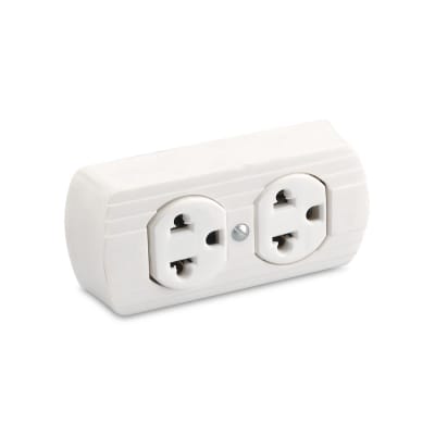 TOMA DOBLE VISIBLE LINEA A TIERRA UNIVERSAL SHALOM