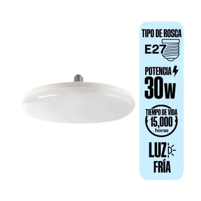 FOCO LED UFO 30W LUZ FRIA E27 ALUMINIO/PVC ORANGE