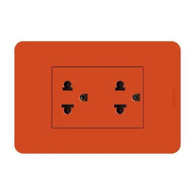 TOMACORRIENTE DUPLEX UNIVERSAL LT NARANJA MATIX GO BTICINO