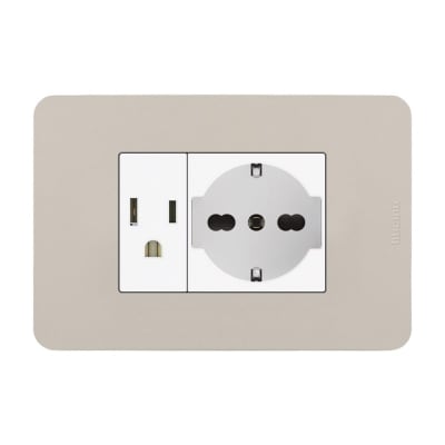 TOMACORRIENTE AMERICANA + SCHUKO ARENA MATIX GO BTICINO