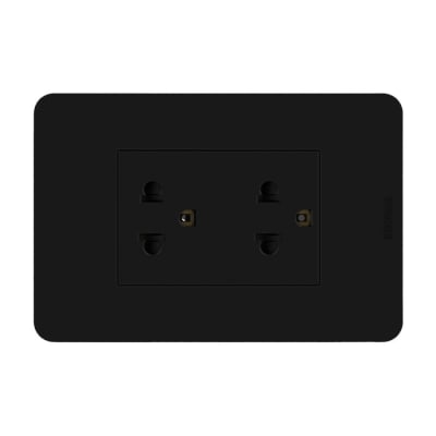 TOMACORRIENTE DUPLEX UNIVERSAL LT NEGRO MATIX GO BTICINO